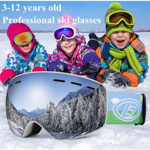 2019 Professional Boys Girls Snowboard Goggles Children Windproof Ski Glasses Kids Double-layers Anti-fog Sports Skiing Eyewear