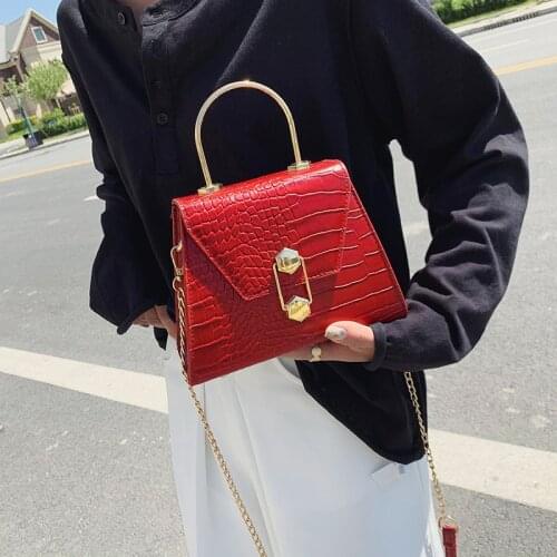 2021 Trending Designer Fashion Crocodile Pattern Womens Solid Color Handbag Crossbody Shoulder Messenger Bag