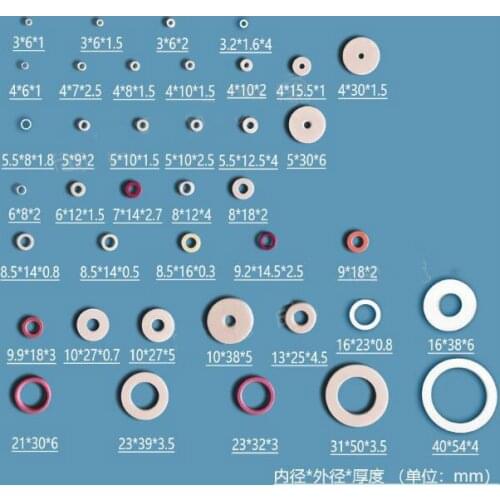 3mm-40mm ID ceramic gasket alumina ceramic ring insulating anti-oxidation washers high temperature corrosion resistant ceramic
