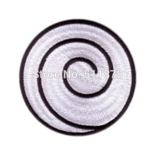4" WHITE SPIRAL Japanese Anime Movie TV Series Costume Cosplay Embroidered Emblem iron on patch Baseball Cap Badge