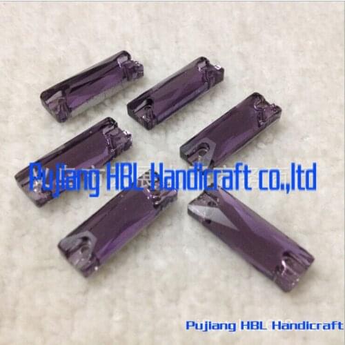 6x18mm 210pcs DIY Wedding Dresses Materials Very Mysterious Violet Colour Sew On Stones Flatback Crystal Rhinestones