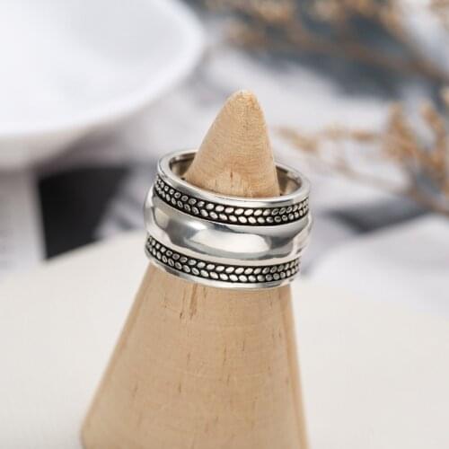 Vintage Silver Color Round Big Rings For Men Women Opening Finger Jewelry Bague anillos mujer anel