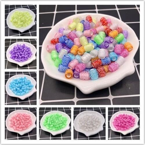 DIY 50pcs 9x6mm Bracelet Accessories Children Gift Handcraft Department Round Shape Acrylic Sugar Beads Jewelry Findings