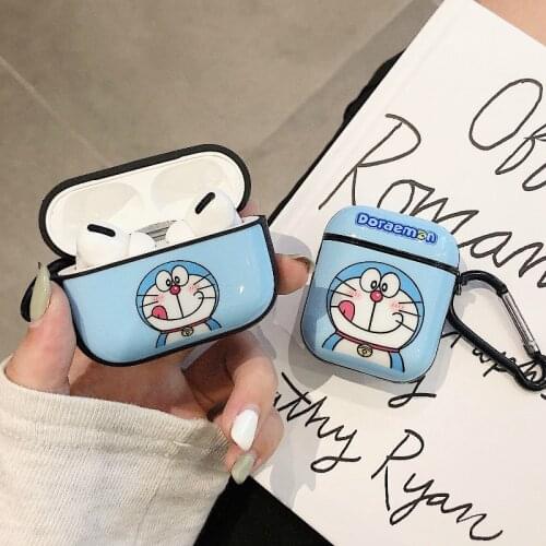 Anime Doraemon Machine Cat Earphone Case for AirPods 1 2 Pro Charging Box Soft Silicone Wireless Bluetooth Headphone Cover Coque