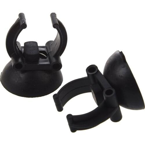2 Pcs Black Suction Cup Airline Clips Holders for Aquarium