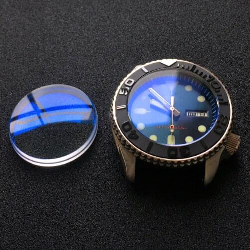 Double dome with stepped edge Designed for Slopping Ceramic Bezel Mineral glass crystal Parts For Seiko brand SKX007