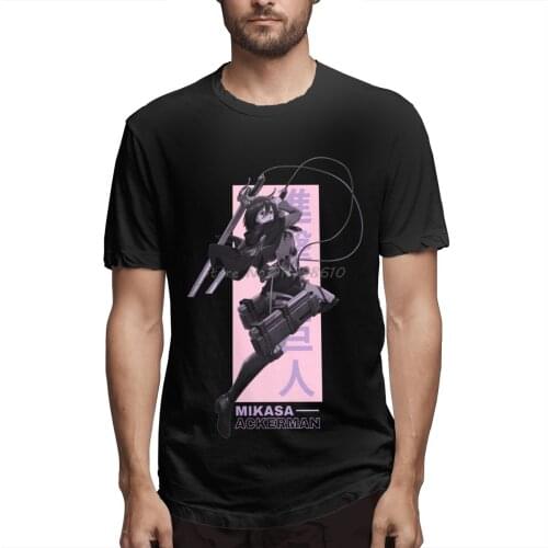 Attack On Titan Mikasa Awesome T Shirt Plus Size Cotton Crewneck Short Sleeve T-shirt Men Cotton Tees Streetwear Harajuku
