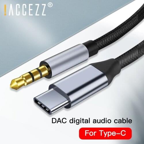 !ACCEZZ DAC USB Type C Aux Cable For Samsung S8 S9 S10 Google Plxel 2 3 ADC Wire To 3.5mm Jack Car AUX Audio Adapter USB-C Cable