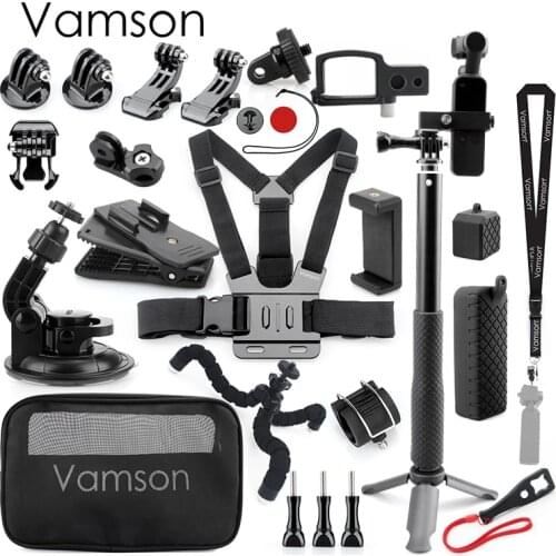 Vamson for DJI OSMO Pocket Camera Accessories kit Adapter Mount Holder Clip Selfie Stick Tripod Expansion kit Gimbal OPS04