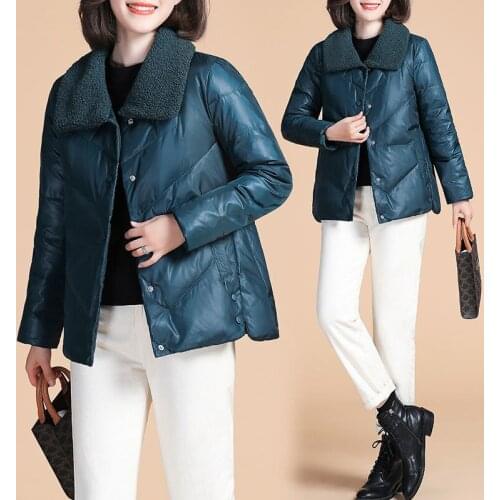 Casual Short Cotton Jacket Women New Winter Loose Warm Single Breasted Coat Korea Lambswool Lapel Patchwork Cotton Padded Jacket