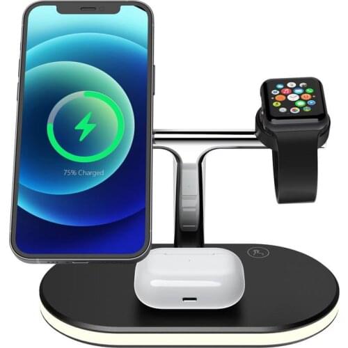 3-in-1 15W Magnetic Wireless Charger, Qi Fast Charging Stand For Apple IPhone 12 Pro Max Mini Watch Airpod Pro Magnetic Chargers