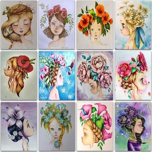 5D DIY Diamond Painting Kit Paint Cartoon little cute girl princess home decor Full Square&Round embroidery mosaic Cross stitch