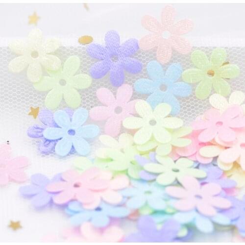 400Pcs Mix Cloth Fabric Patches Spring Flower Appliques for Girls Clothes Craft Sewing Supplies, DIY Clips Bow, Card Making F76