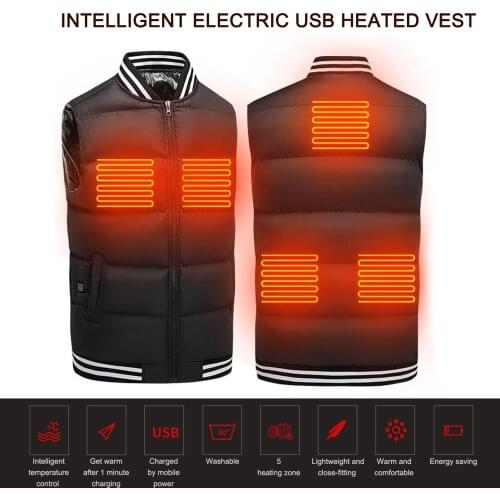 New Winter Warm Vest Men Women Heating Coat Jacket Electric USB Heated Vest for Motorcycle Travelling Skiing Hiking Camping