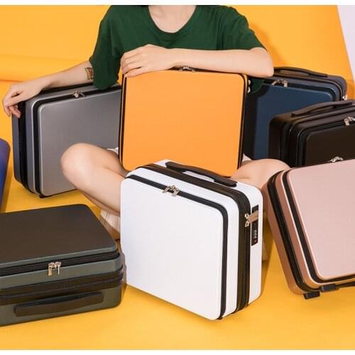 Front Open Luggage Compartment Portable Cosmetic Case 16 Inch Password Box Mini Storage Bag Multifunction 16.5X28X31CM