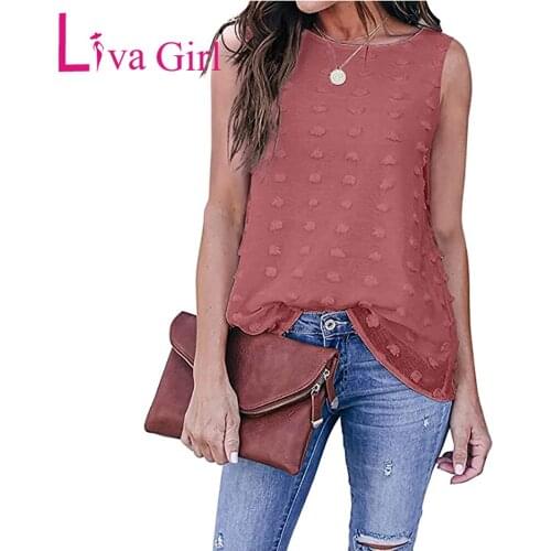 LIVA GIRL Casual Embroidery Tulle Fake Two-Piece Chiffon Tops Women 2021 Summer Clothes Female Plus Size Loose Vest Shirt S-XXL