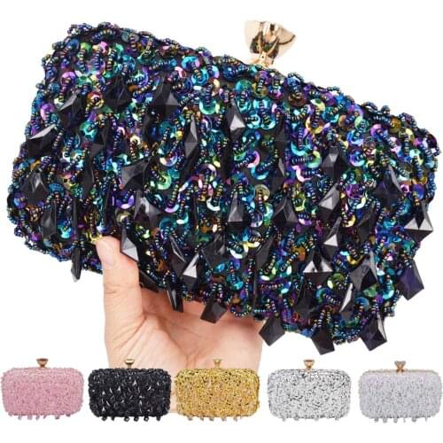 Luxury Sequin beaded Clutch Bags for Women Party Purse Bridal Handbags Ladies Evening Bags Women Messenger Shoulder Bags