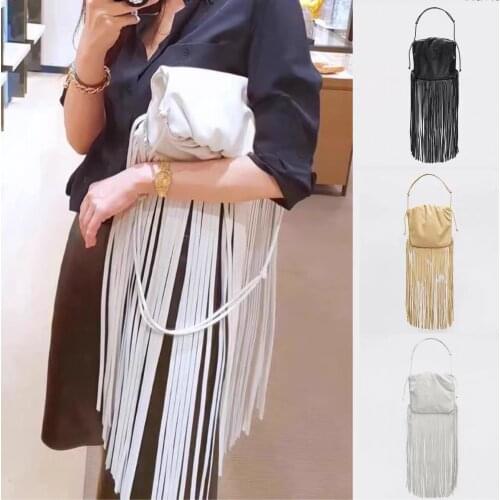 Luxury Handbags Women Bags Designer Genuine Leather Handbag Evening Clutches Tassel Bag Cowhide Real Leather Purses And Handbags