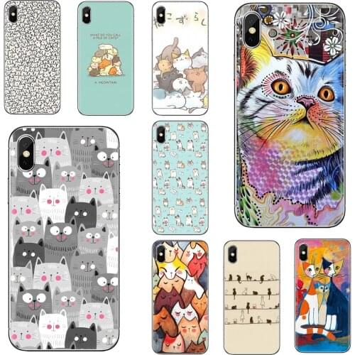For Huawei P30 P40 P20 P7 P8 P9 P10 Lite Plus Pro 2015 2016 2017 Mini TPU Silicone Case Lot-Pile-C-of-Cats-Cartoon-Face-A