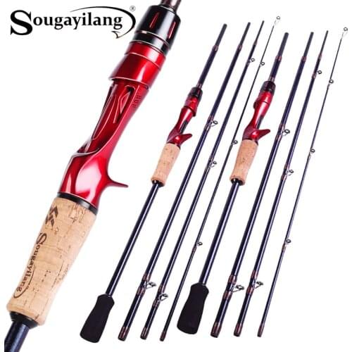 Sougayilang Fsihing Rod 1.8m 2.1m 2.4m 4 Sections Casting Pole Carbon Fiber Portable High Quality Carp Fishing Tackle Tools