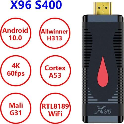 5pcs TV Stick X96 S400 Smart Android 10.0 Quad Core Allwinner H313 Quad-core Wifi 1080P 4K 2GB 16GB 60fps TV Dongle VS X96S