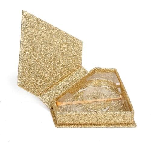 Champagne gold diamond False Eyelash Packaging Box wholesale false eyelashes custom packaging box custom logo 3d mink lashes box
