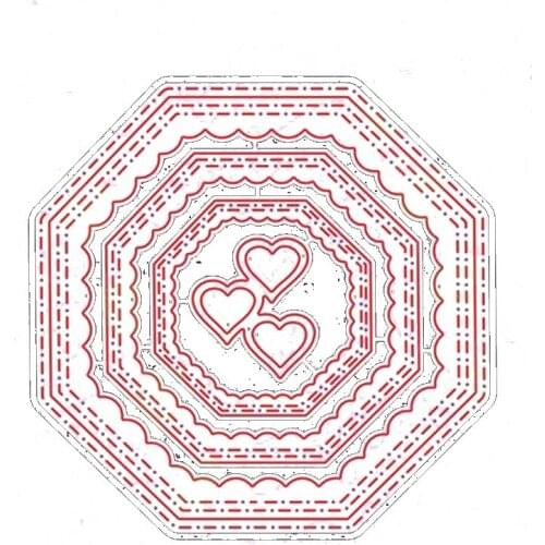 Octagon Layer Frame Metal Cutting Dies Stencils for DIY Scrapbooking Photo Album Decorative Embossing Card Crafts Die Cut
