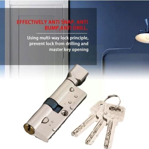 70mm Door Lock Core Door Cylinder Lock Biased Anti-theft 3 Security Pcs Home Interior Key Entrance Bedroom Brass Lock Lock K7Z7