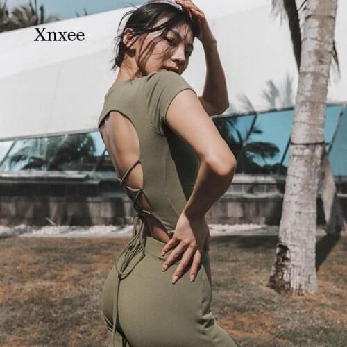 Yoga Solid Crop Tops Backless Women Short Sleeve Sports Running Shirts T-Shirts Elastic Fitness Clothes Gym Push Up Sportwear