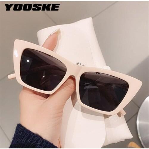 YOOSKE Women Retro Sunglasses Ladies Cat Eye Sun Glasses Female Small Frame Eyeglasses Mens Cool Sunglass Sunshade Eyewear