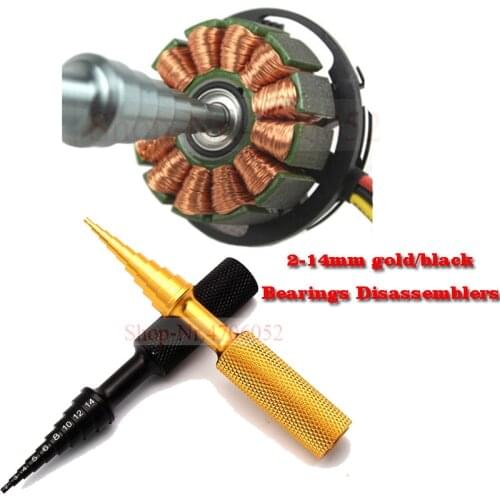 1PC 2-14mm gold/black Bearings Disassemblers Aluminum Bearing Remove Tools Pullers Installers Hand Tool Set for RC Model Cars