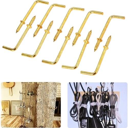 10Pcs Zinc Alloy Right Angle Screw Hooks L Style Photo Frame Hook Photo Frame Hanger Light Hook Dresser Cup Hook