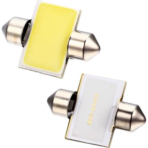 High Brightness 2PCS White 31mm 12-SMD 12V COB LED Car Interior Dome Map Light Bulbs DE3175