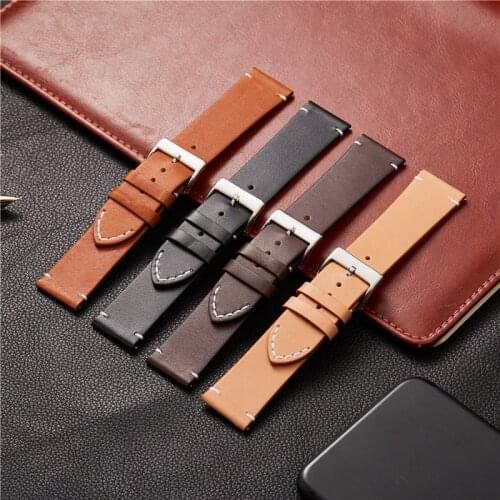 4 Colors Calfskin Soft Leather Watchband Quick Release Wrist Straps 16mm 18mm 20mm 22mm 24mm Smart Watch Band Accessories