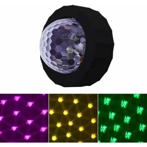 Car Disco Light Colorful Heart Birthday Christmas Voice Activated Ball Lamp High Brightness LED with Three Mode