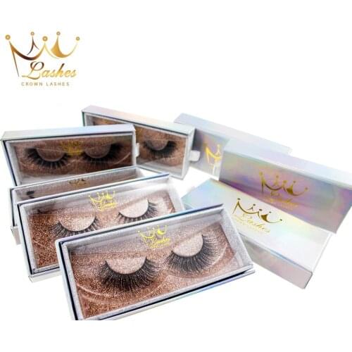CrownLashes 6d 3d mink false eyelashes natural custom box packages private label individual eyelashes fake eyelashes