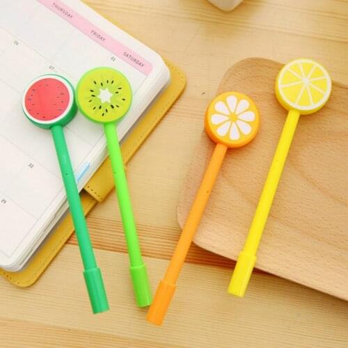 1pcs Kawaii office ballpoint pen Creative cute Fruits pattern school stationery Supplies Black ink 0.5mm Pen refill