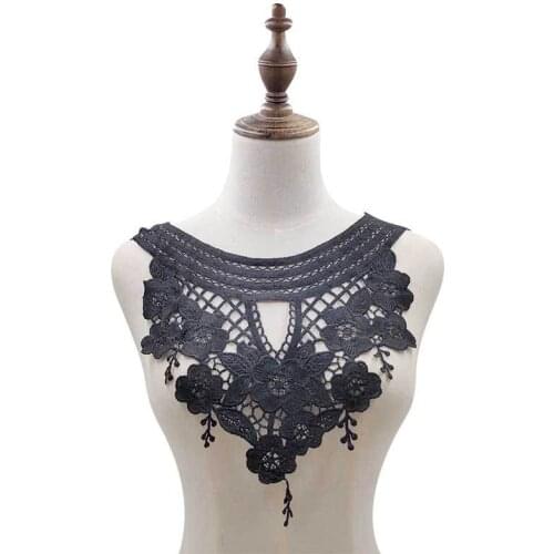New Sale Water Soluble Lace Collar Polyester Silk Embroidered Corsage 3D Hollow Embroidery Fake Collar DIY Lace Accessories