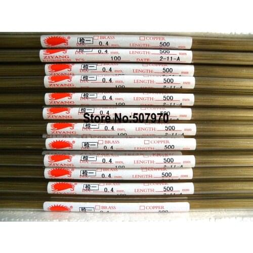 Ziyang Brass Electrode Tube OD0.4*500mm Single Hole for EDM Drilling Machine