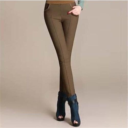 Female Plus Size Autumn Winter Plus Velvet Thicken Leggings Down Pants Warm Pencil Down Trousers women Abajo los pantalones