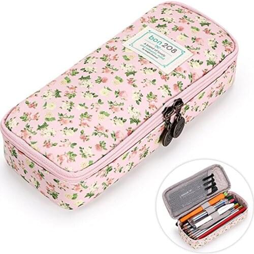 SOONHUA Cartoon Cute Zipper Princess Pen Bag Pencil Case with multiple compartments inside Gift for schook students office usage