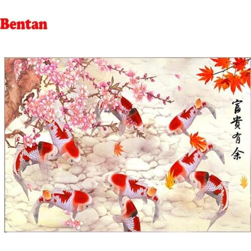 DIY Square Round Diamond Painting Chinese koi fish Painting By Numbers Diamond Mosaic Cross Stitch Diamond Embroidery Needlework