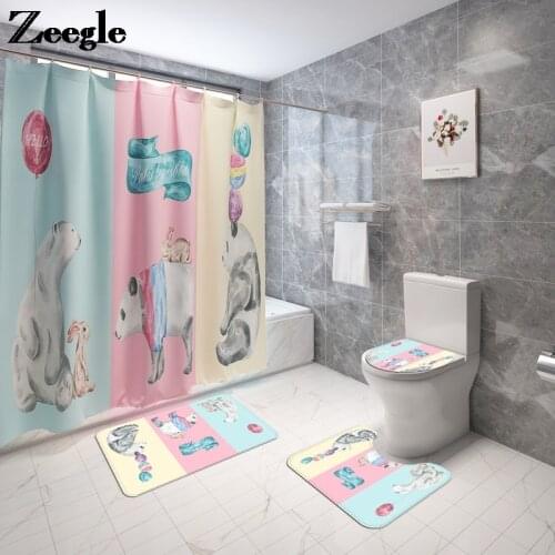 Bathroom Mat and Shower Curtain Set Microfiber Toilet Rug Toilet Seat Cover Mat Bathroom Non-Slip Bath Mat Set Microfiber