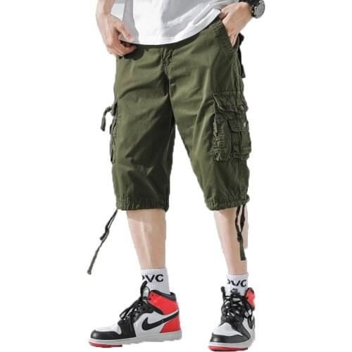 New Summer Men Cargo Shorts 2020 Mens Army Shorts Male Casual Workout Homme Cotton Short Pant Pantalon Buzo Hombre Knee Length