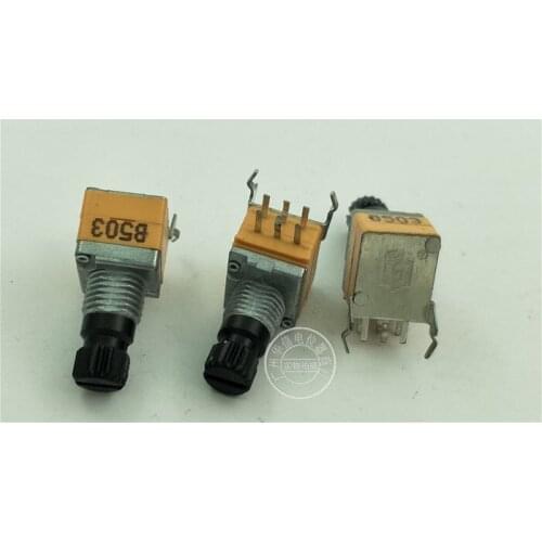 Original new 100% RK097G double potentiometer with bracket B50K handle with thread length 12MM black handle middle point SWITCH