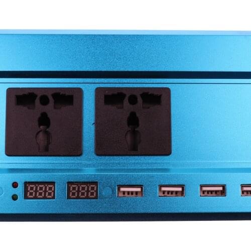 2500W Peak 5000W Power Inverter DC 24V to AC 220V Voltage Converter with 4 USB Ports Auto Adapter Power Supply