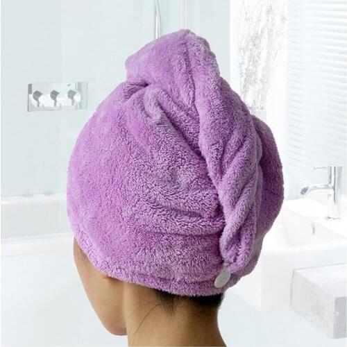 Microfiber Hair Towel Ultra Absorbent Twist Hair Turban Drying Cap For Spa
