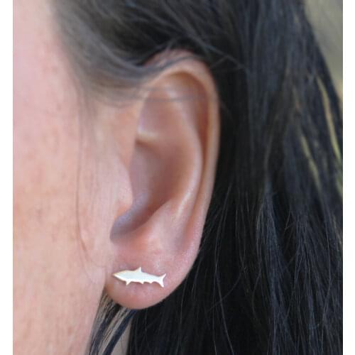 Shark Stud Earrings Handmade Fashion Cartoon Cute Fish Earring Animal Jewelry Best Gift for Woman Girls