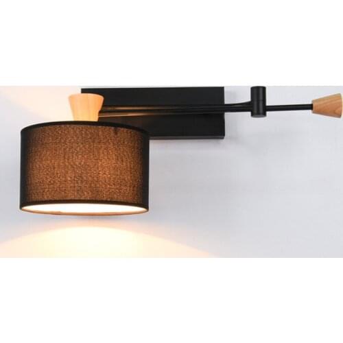 Modern Wood Wall Lamp Nordic style Indoor Lighting Bedside LED Wall Light for Children Reading Bedside Fixture Bedroom