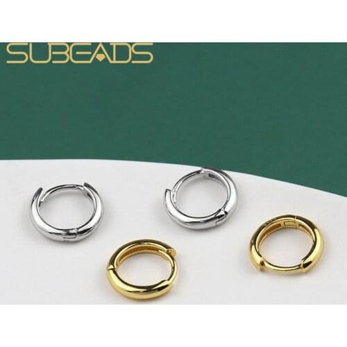 Subeads Real 925 Sterling Silver Small Hoop Earrings Circle Round Earrings For Women Men Fashion Simple Brincos De Prata